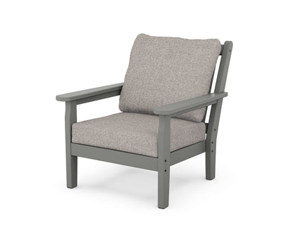 POLYWOOD® Chippendale Deep Seating Chair in Slate Grey / Weathered Tweed