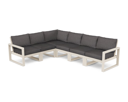 POLYWOOD® EDGE 6-Piece Modular Deep Seating Set in Sand / Ash Charcoal