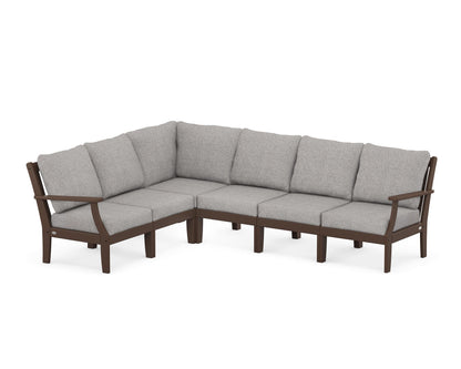 POLYWOOD® Braxton Modular 6-Piece Deep Seating Set in Mahogany / Grey Mist
