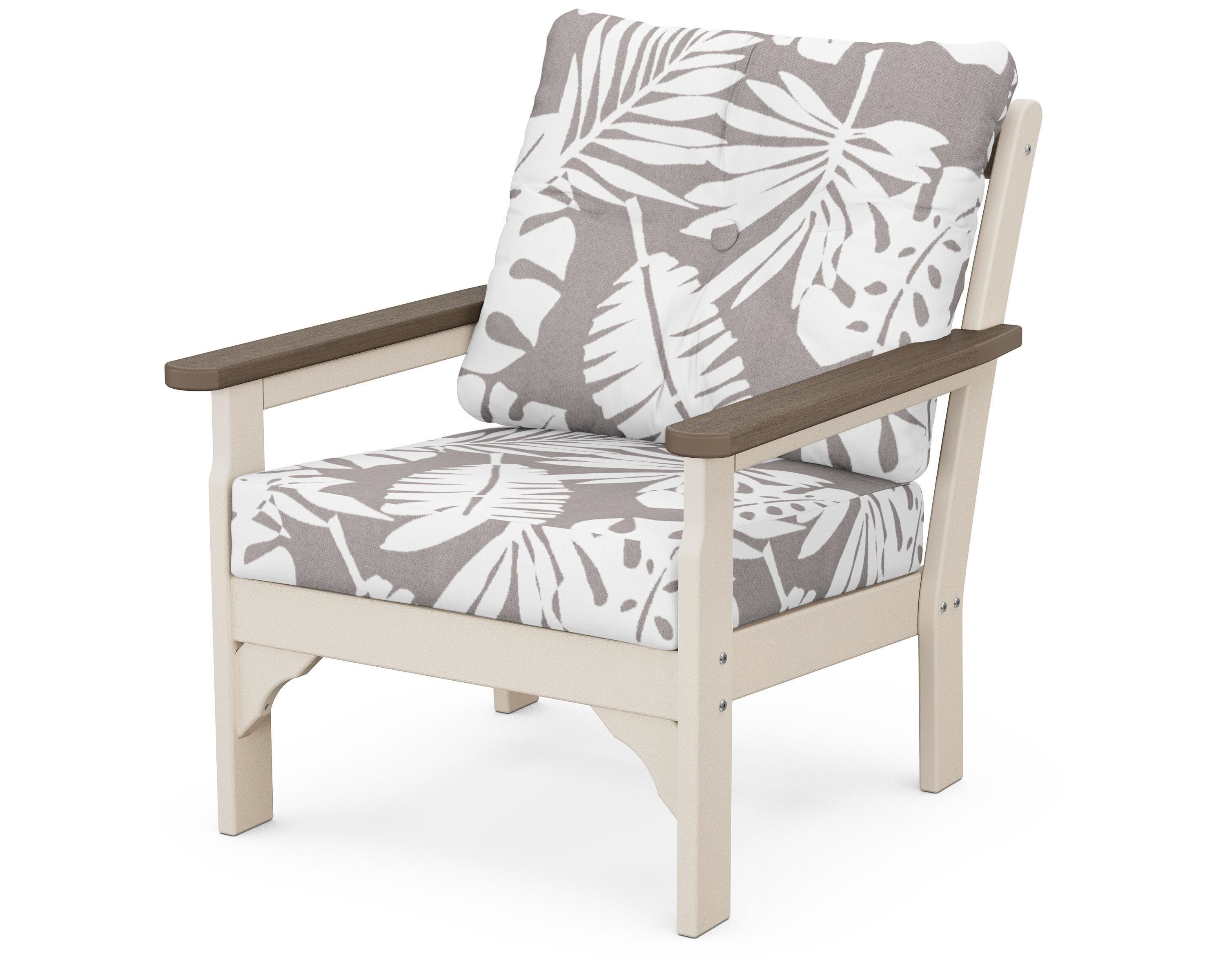 POLYWOOD® Vineyard Deep Seating Chair in Sand / Kona / Leaf Grey Mist