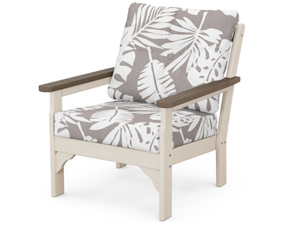 POLYWOOD® Vineyard Deep Seating Chair in Sand / Kona / Leaf Grey Mist