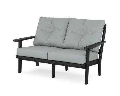 POLYWOOD® Mission Deep Seating Loveseat in Black / Spa
