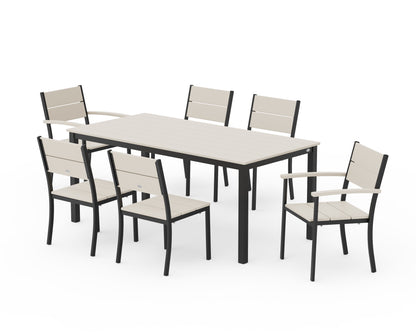 POLYWOOD® Main Street 7-Piece Dining Set in Black / Sand