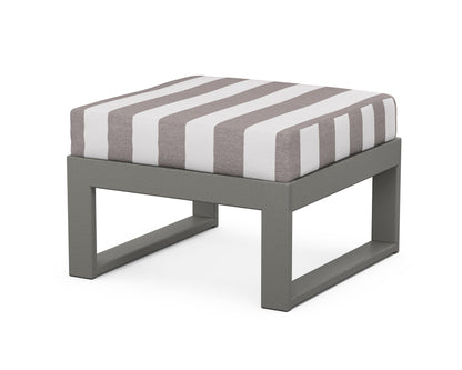Unbranded Modular Ottoman - Modern in Slate Grey / Cabana Stripe Grey Mist
