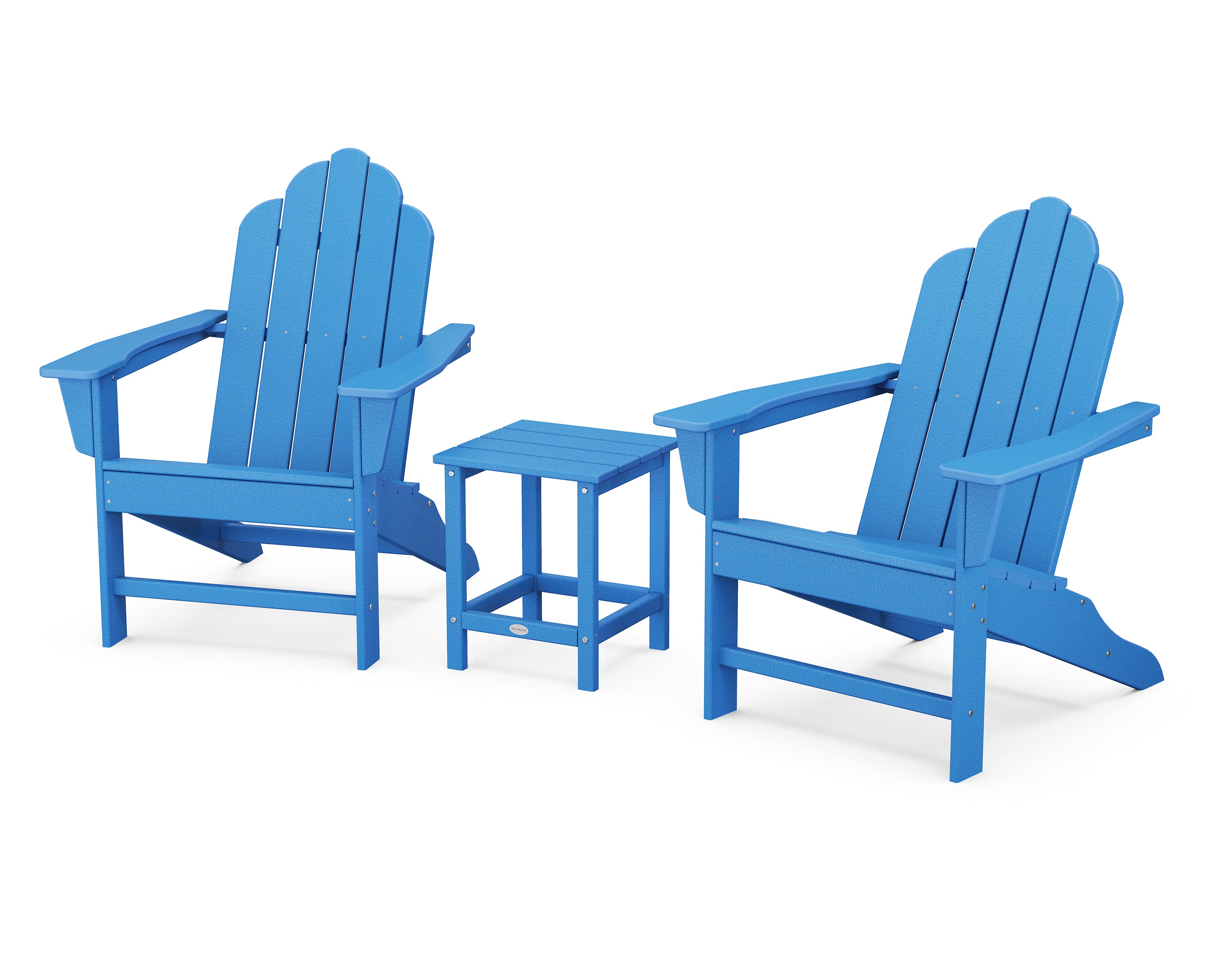 POLYWOOD® Long Island Adirondack 3-Piece Set in Pacific Blue