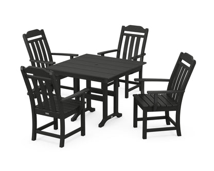 Country Living Cottage 5-Piece Farmhouse Dining Set in Black