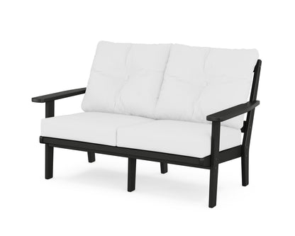 POLYWOOD® Oxford Deep Seating Loveseat in Black / Natural
