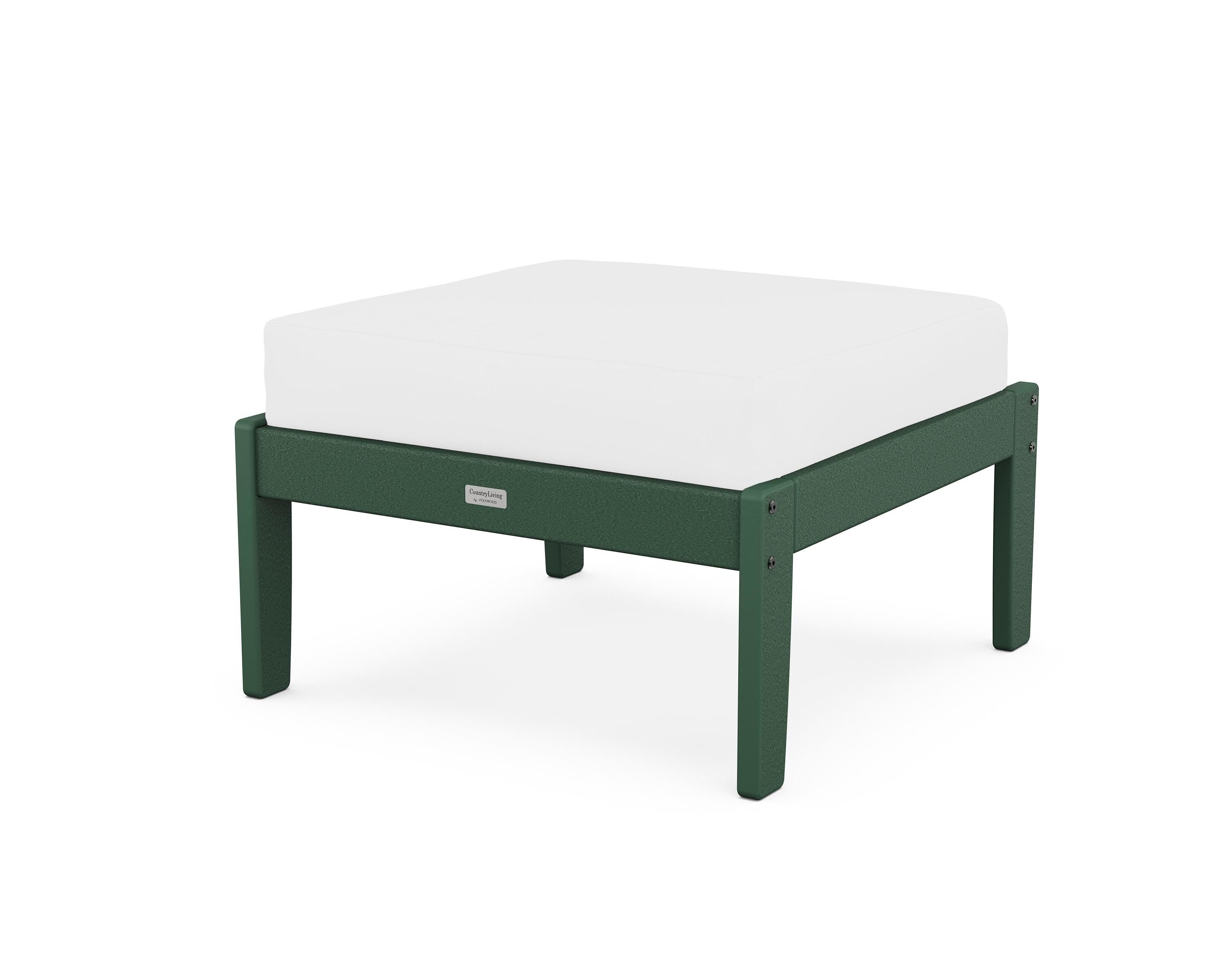 Country Living Cottage Deep Seating Ottoman in Green / Natural