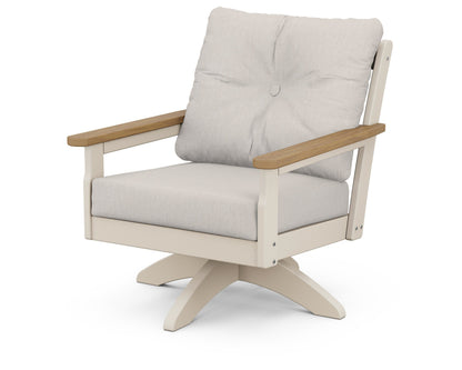 POLYWOOD® Vineyard Deep Seating Swivel Chair in Sand / Natural / Cast Ash