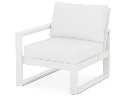 POLYWOOD® EDGE Modular Left Arm Chair in Vintage White / Natural