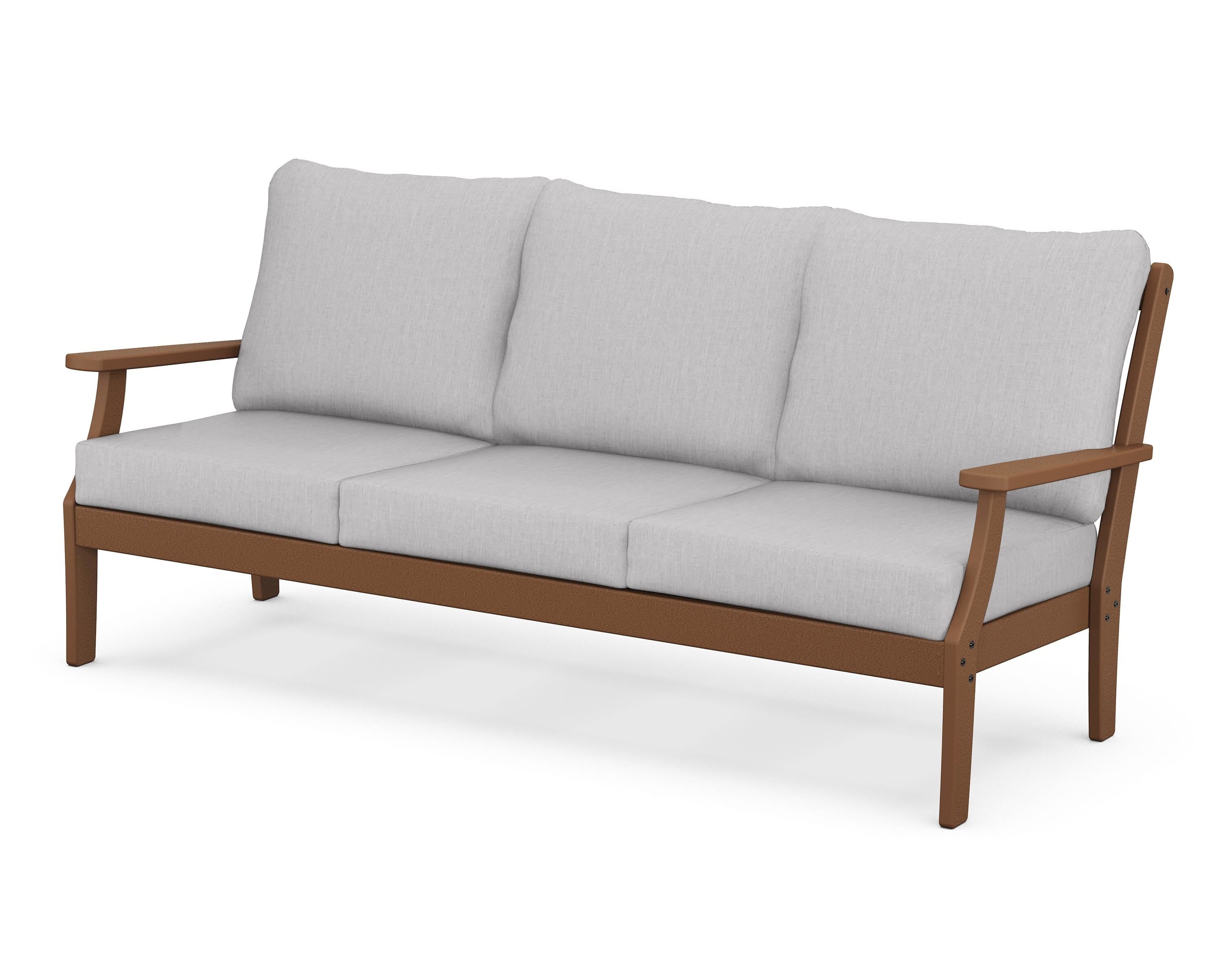 POLYWOOD® Braxton Deep Seating Sofa in Teak / Granite