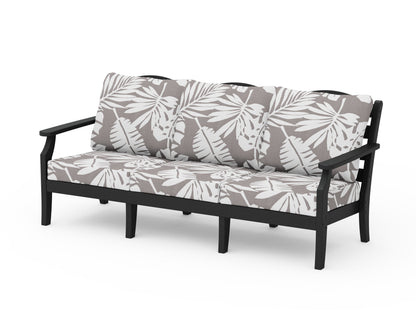 Draper James™ by  POLYWOOD® Savannah Deep Seating Sofa in Black / Leaf Grey Mist