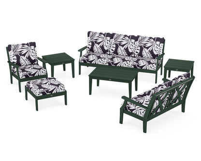 POLYWOOD® Braxton 7-Piece Deep Seating Set in Green / Leaf Navy