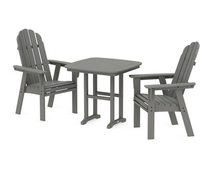 POLYWOOD® Vineyard Adirondack 3-Piece Dining Set in Slate Grey