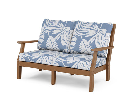 Country Living Wovendale Deep Seating Loveseat in Teak / Leaf Sky Blue