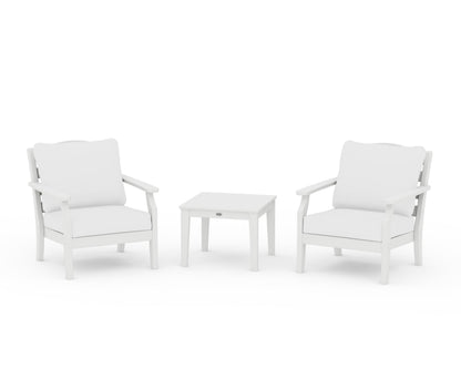 Draper James™ by  POLYWOOD® Savannah 3-Piece Deep Seating Set in White / Natural