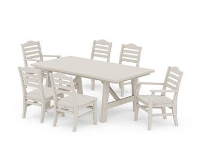 POLYWOOD® Savannah 7-Piece Rustic Farmhouse Dining Set in Sand
