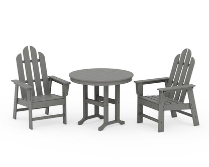 POLYWOOD® Long Island 3-Piece Round Dining Set in Slate Grey