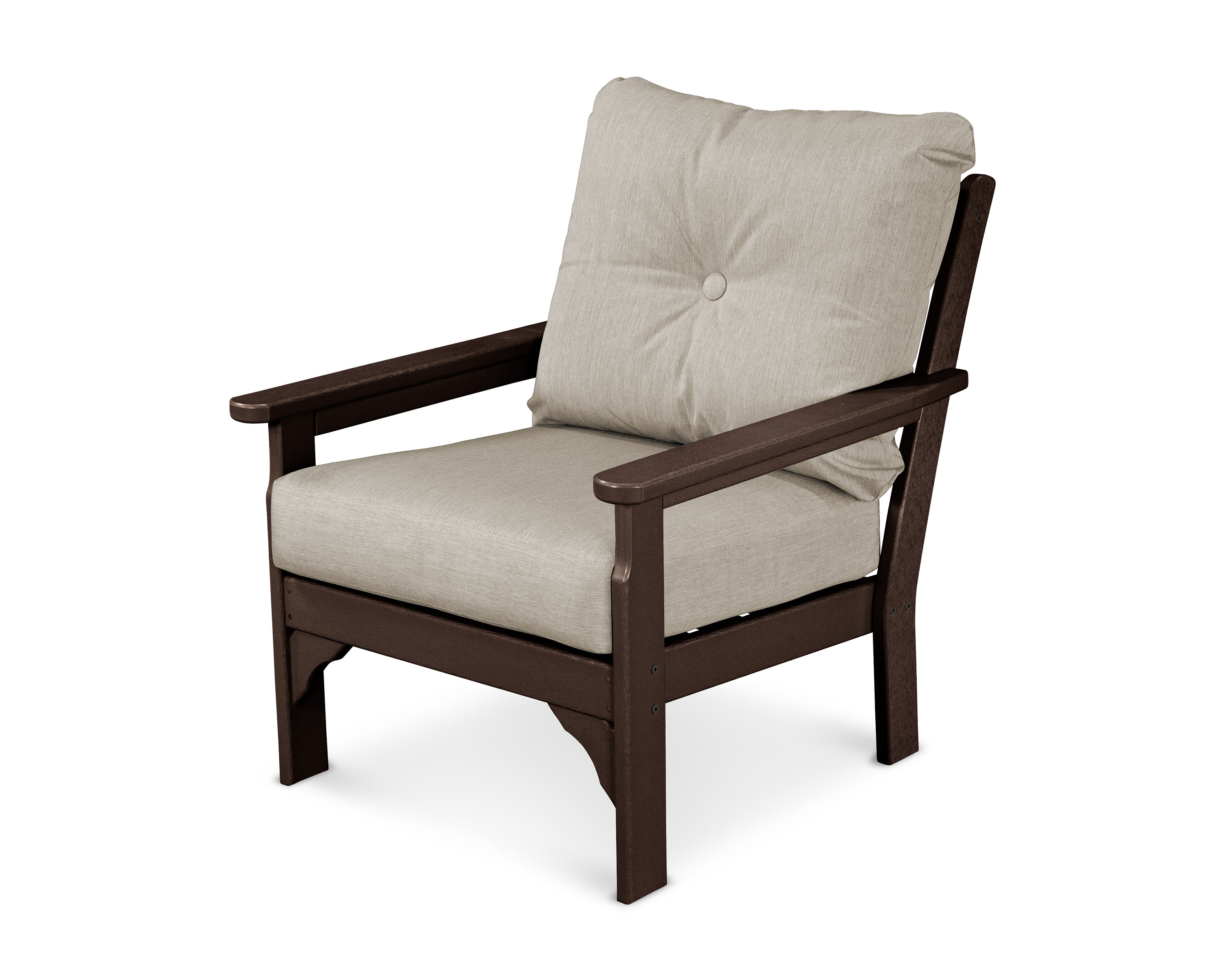 POLYWOOD® Vineyard Deep Seating Chair in Mahogany / Cast Ash
