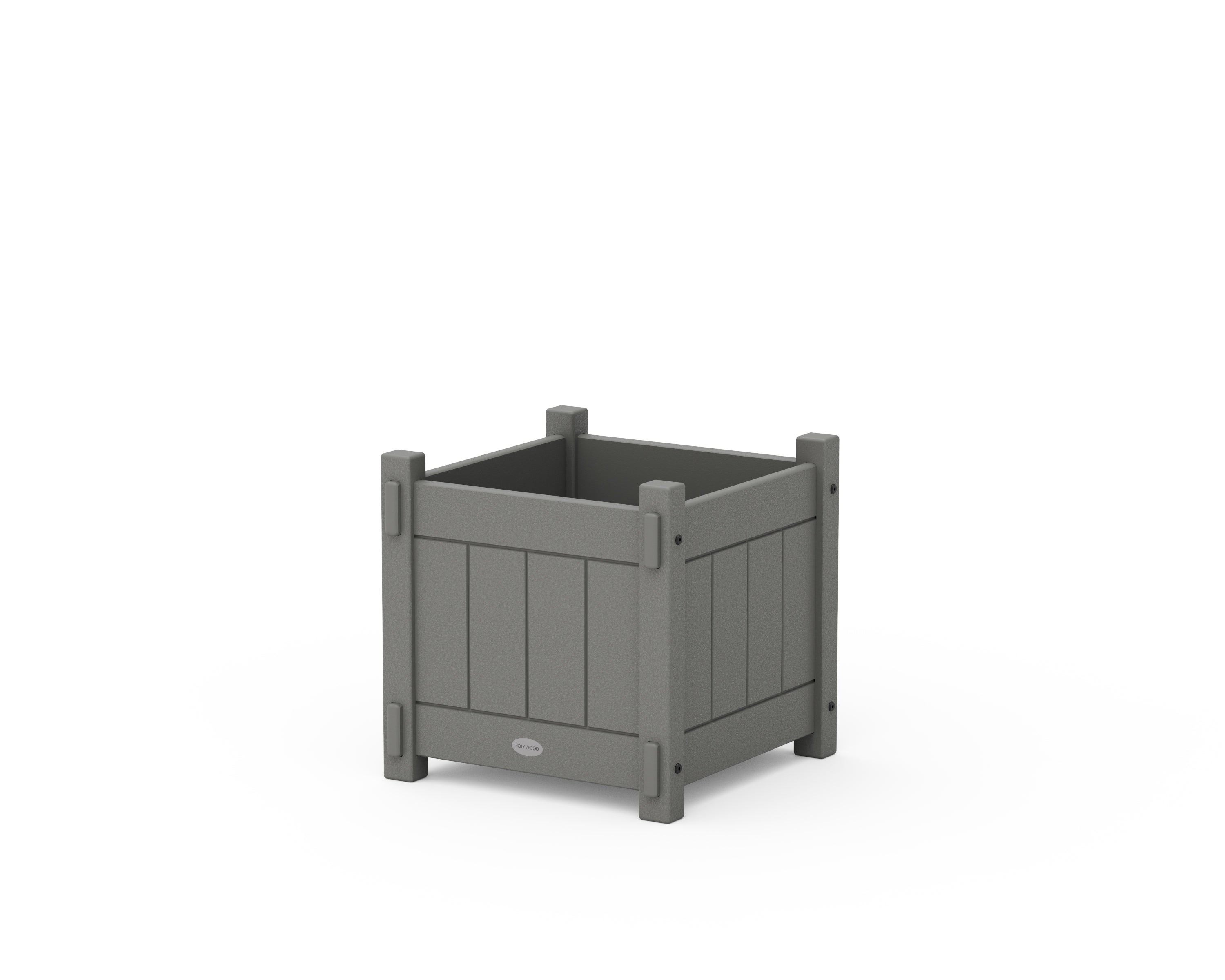 POLYWOOD® Vineyard Square Planter Box in Slate Grey