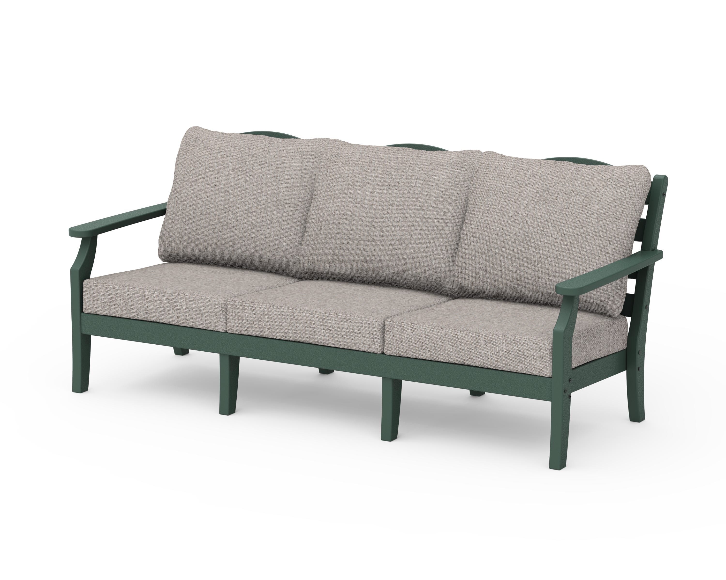Draper James™ by  POLYWOOD® Savannah Deep Seating Sofa in Green / Weathered Tweed