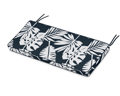 Martha Stewart by POLYWOOD® Chinoiserie Bench Seat Cushion in Leaf Marine Indigo