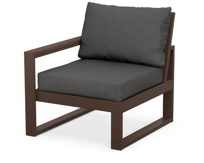 POLYWOOD® EDGE Modular Left Arm Chair in Mahogany / Spectrum Carbon