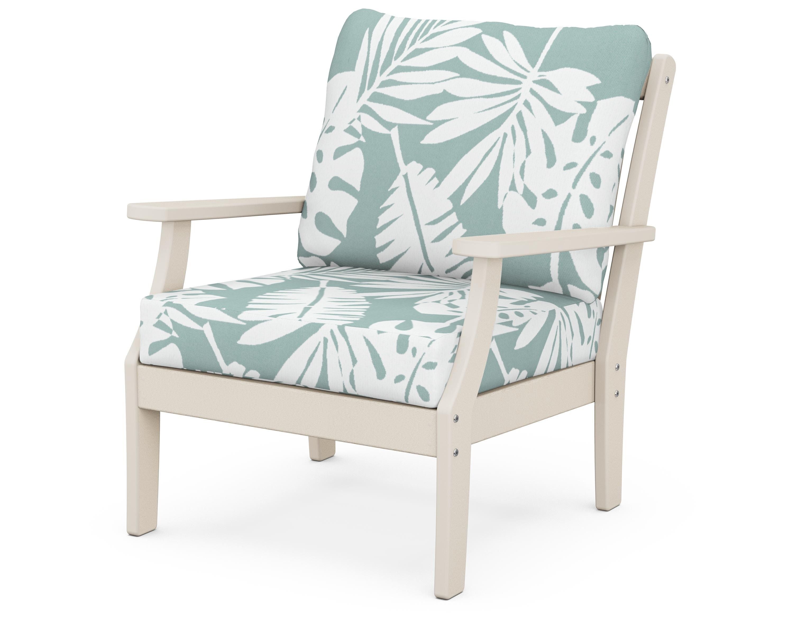 POLYWOOD® Braxton Deep Seating Chair in Sand / Leaf Glacier Spa