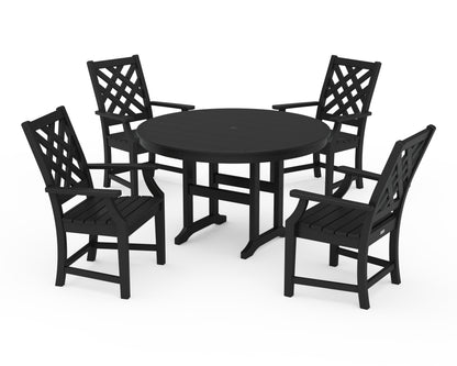 Country Living Wovendale 5-Piece Round Farmhouse Dining Set in Black