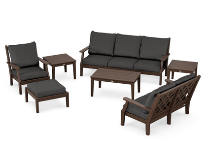 Country Living Wovendale 7-Piece Deep Seating Set in Mahogany / Spectrum Carbon