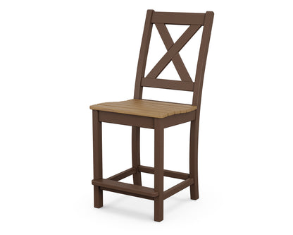POLYWOOD® Braxton Counter Side Chair in Mahogany / Natural