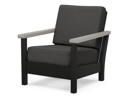 POLYWOOD® Harbour Deep Seating Chair in Black / Driftwood / Spectrum Carbon