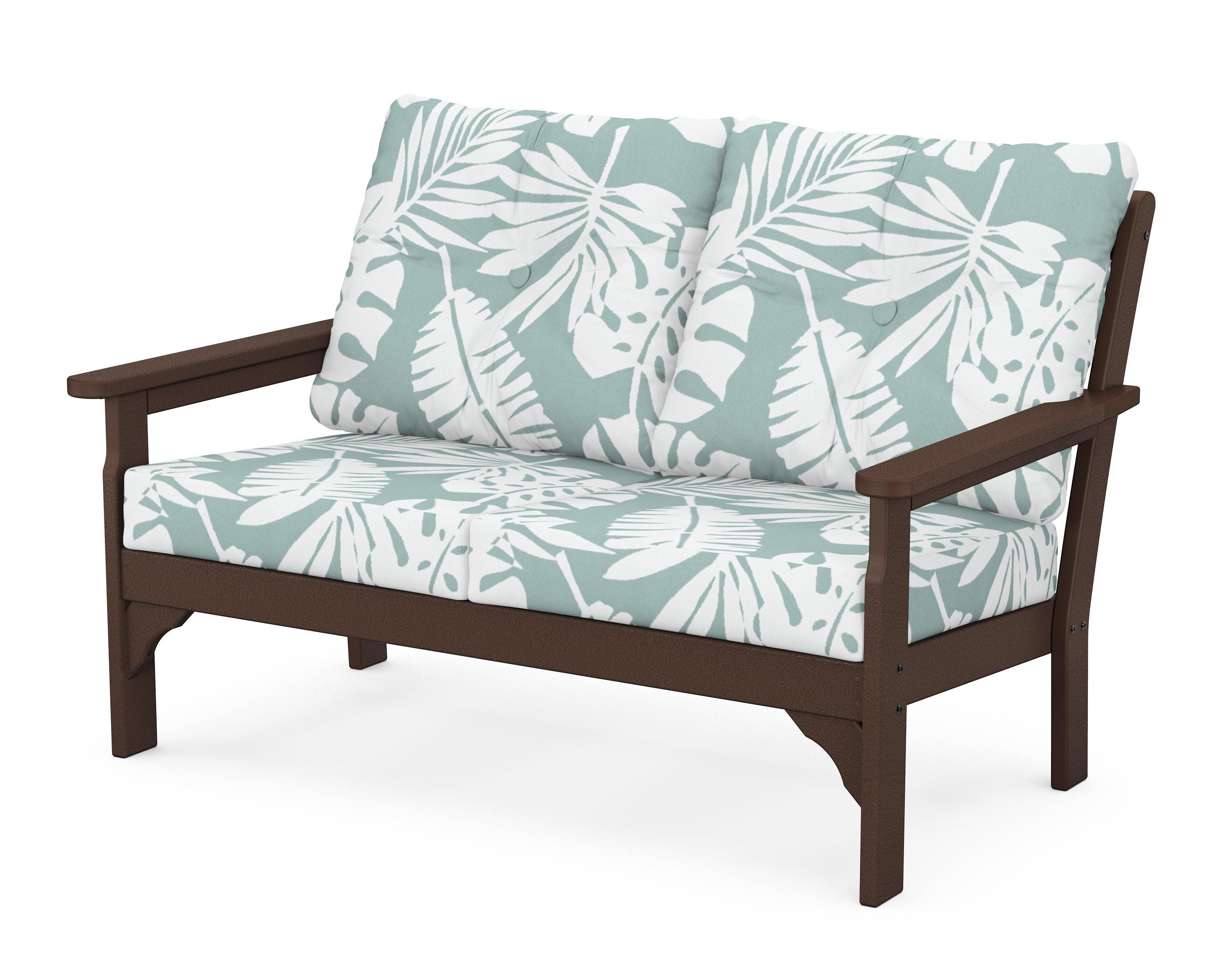 POLYWOOD® Vineyard Deep Seating Loveseat in Mahogany / Leaf Glacier Spa