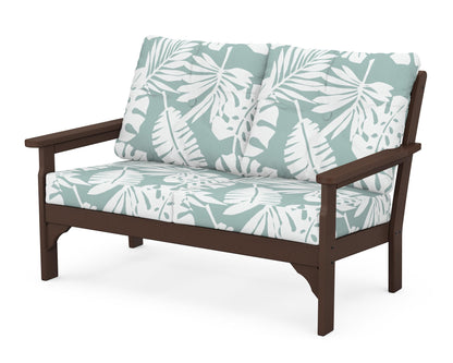 POLYWOOD® Vineyard Deep Seating Loveseat in Mahogany / Leaf Glacier Spa