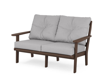 POLYWOOD® Mission Deep Seating Loveseat in Mahogany / Granite