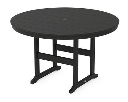 POLYWOOD® 60" Round Farmhouse Counter Table in Black