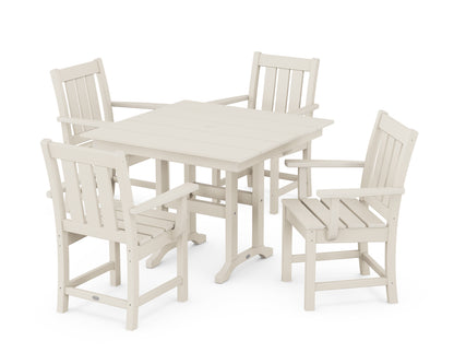 POLYWOOD® Oxford 5-Piece Farmhouse Dining Set in Sand