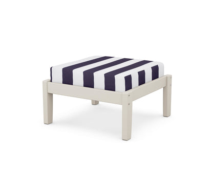 Unbranded Deep Seating Ottoman in Sand / Cabana Stripe Navy