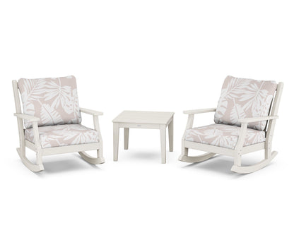 Country Living Wovendale 3-Piece Deep Seating Rocker Set in Sand / Leaf Dune Burlap