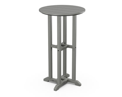 POLYWOOD® 24" Round Farmhouse Bar Bistro Table in Slate Grey