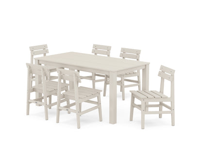 POLYWOOD® Modern Studio Plaza Chair 7-Piece Parsons Table Dining Set in Sand