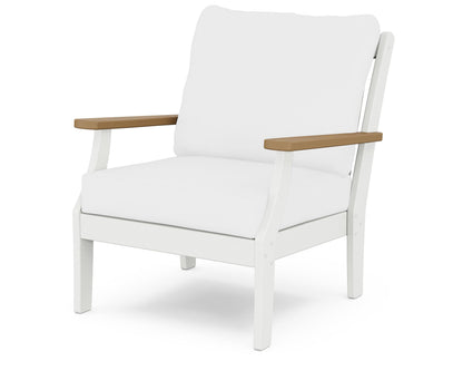 POLYWOOD® Braxton Deep Seating Chair in White / Natural / Natural