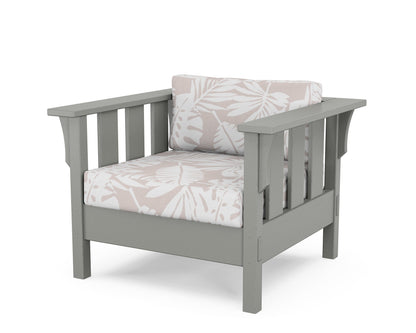 Martha Stewart by POLYWOOD® Acadia Deep Seating Chair in Slate Grey / Leaf Dune Burlap