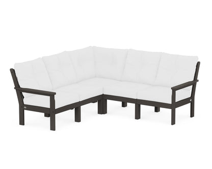 POLYWOOD® Vineyard 5-Piece Sectional in Vintage Coffee / Natural