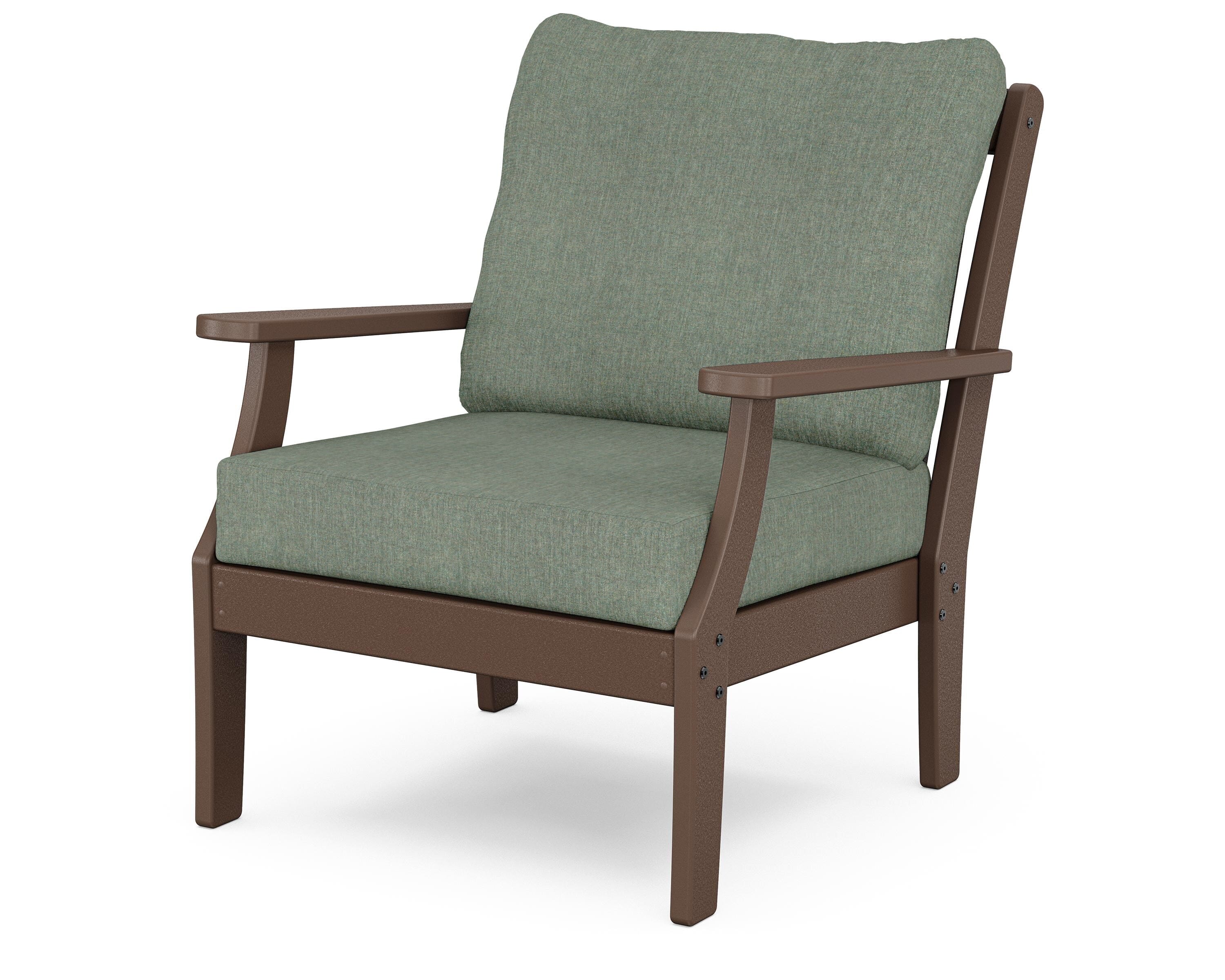 POLYWOOD® Braxton Deep Seating Chair in Mahogany / Cast Sage