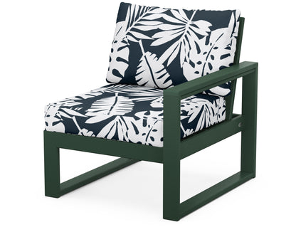 POLYWOOD® EDGE Modular Right Arm Chair in Green / Leaf Marine Indigo