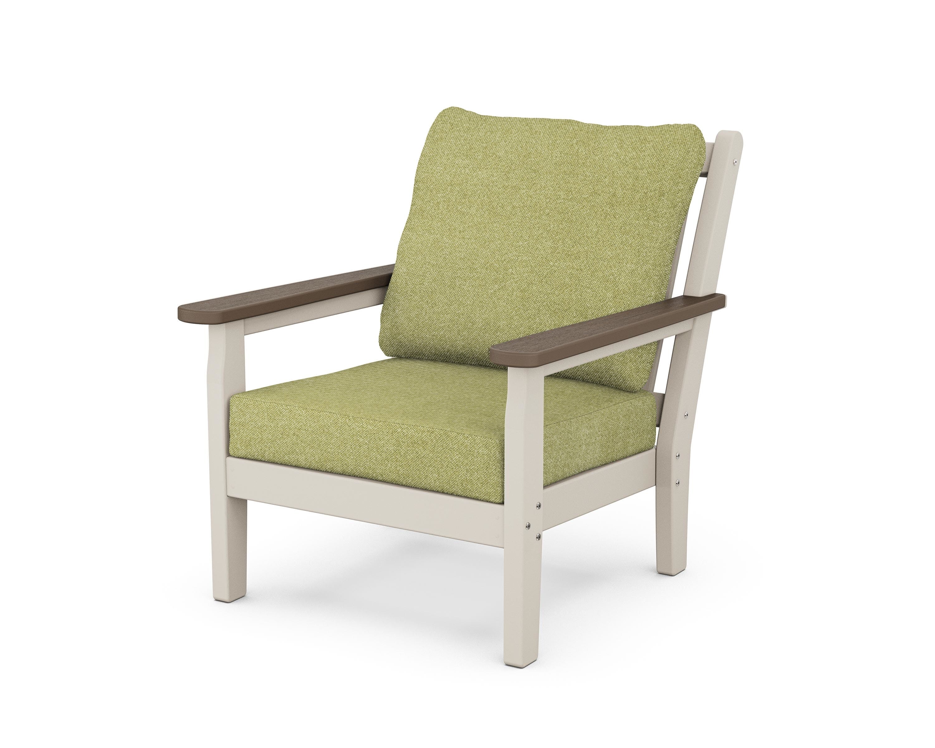 POLYWOOD® Chippendale Deep Seating Chair in Sand / Kona / Chartreuse Boucle