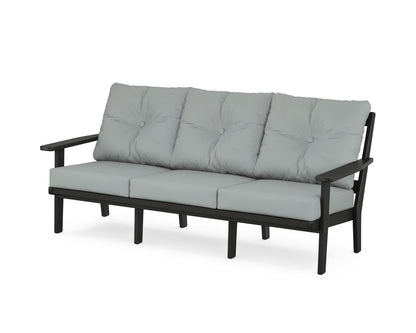 POLYWOOD® Prairie Deep Seating Sofa in Black / Spa