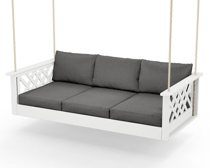 Country Living Wovendale Daybed Swing in White / Spectrum Carbon