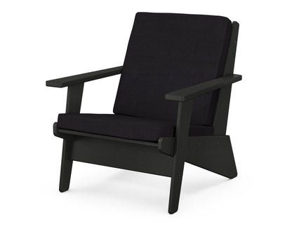 POLYWOOD® Riviera Modern Lounge Chair in Black / Midnight Linen